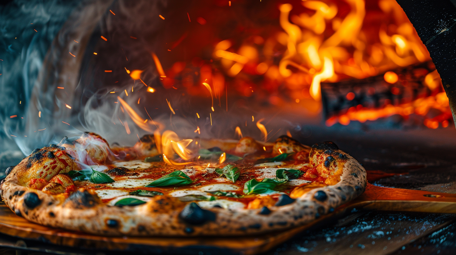 Pizza au feu de bois